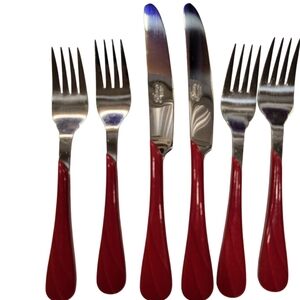 Fiesta Swirl Scarlet flatware